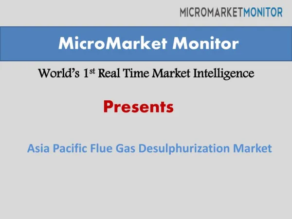 Asia Pacific Flue Gas Desulphurization Market