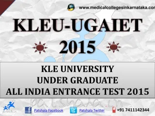 KLEU-UGAIET 2015 MBBS ENTARNCE EXAM - slide 1