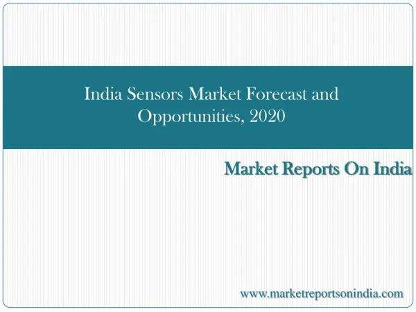 India Sensors Market Forecast and Opportunities, 2020