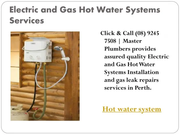 Hot water systems installation and services
