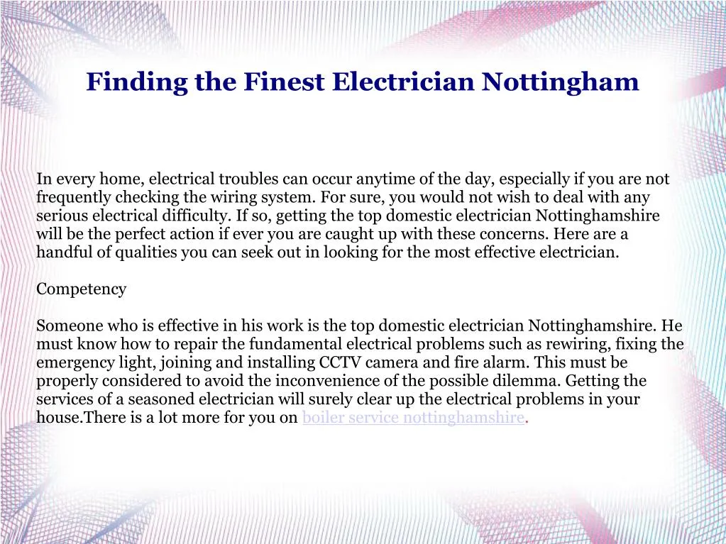 finding the finest electrician nottingham