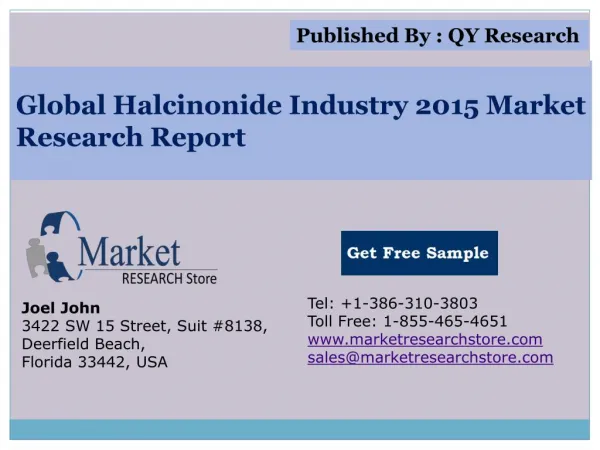 Global Halcinonide Industry 2015 Market Analysis Survey Rese