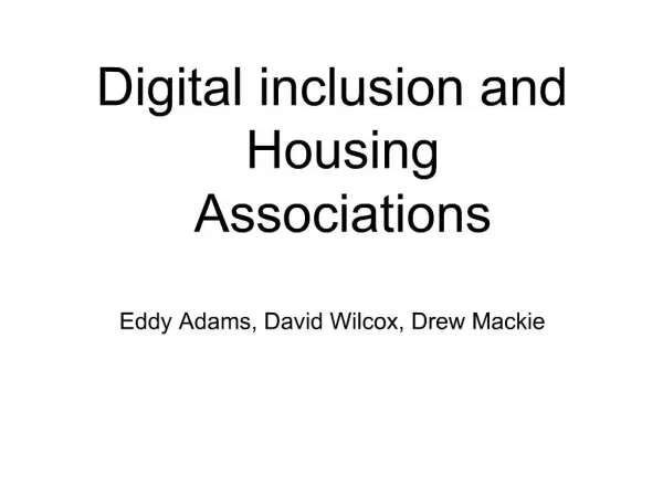 Digital inclusion and Housing Associations