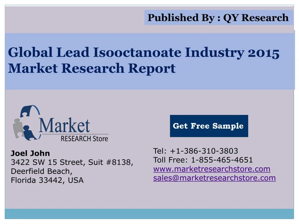 global lead isooctanoate industry 2015 market research report