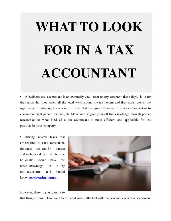 what to look in for a tax accountant