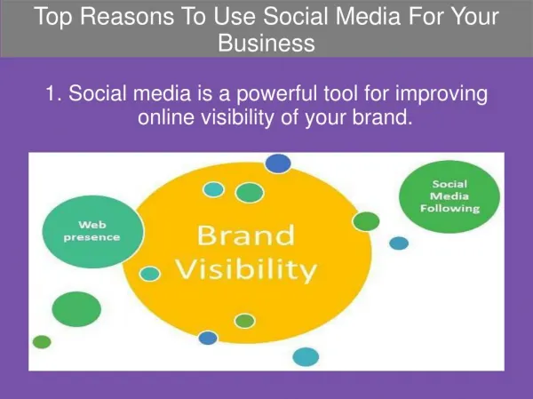 Top Reasons To Use Social Media For Your Business