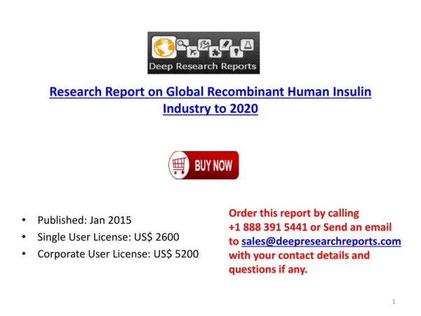 Research Report on Global Recombinant Human Insulin Industry