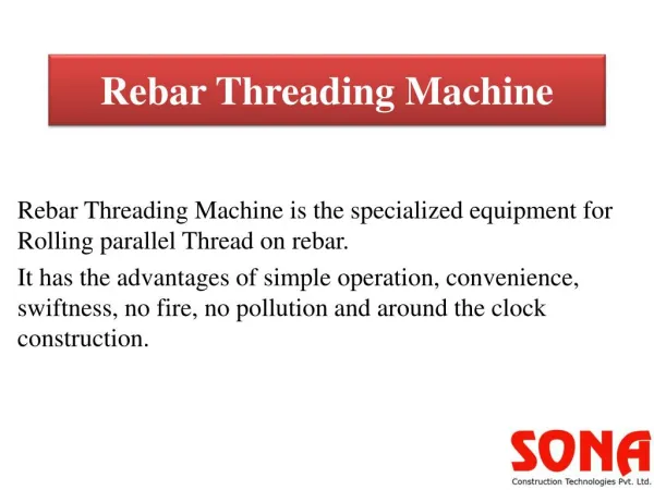 Rebar Thread Rolling Machine(Rebar Threading Machine)