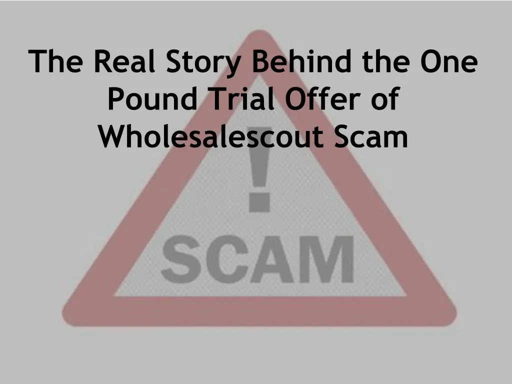 the real story behind the one pound trial offer of wholesalescout scam