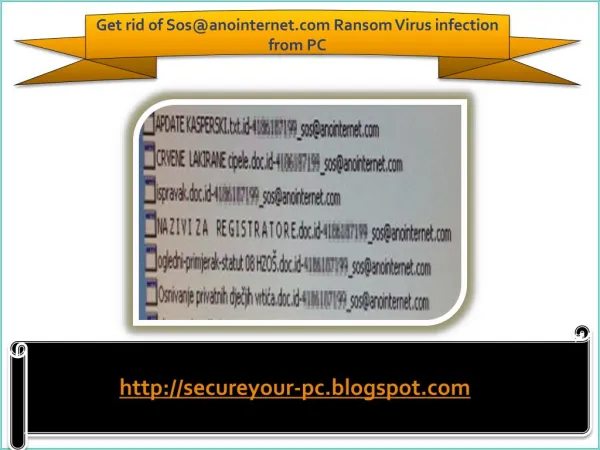 How To Remove Sos@anointernet.com Ransom Virus