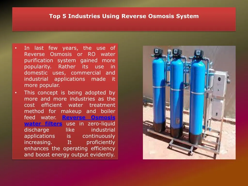 top 5 industries using reverse osmosis system
