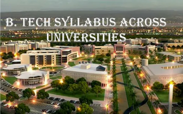 B.Tech syllabus across Universities