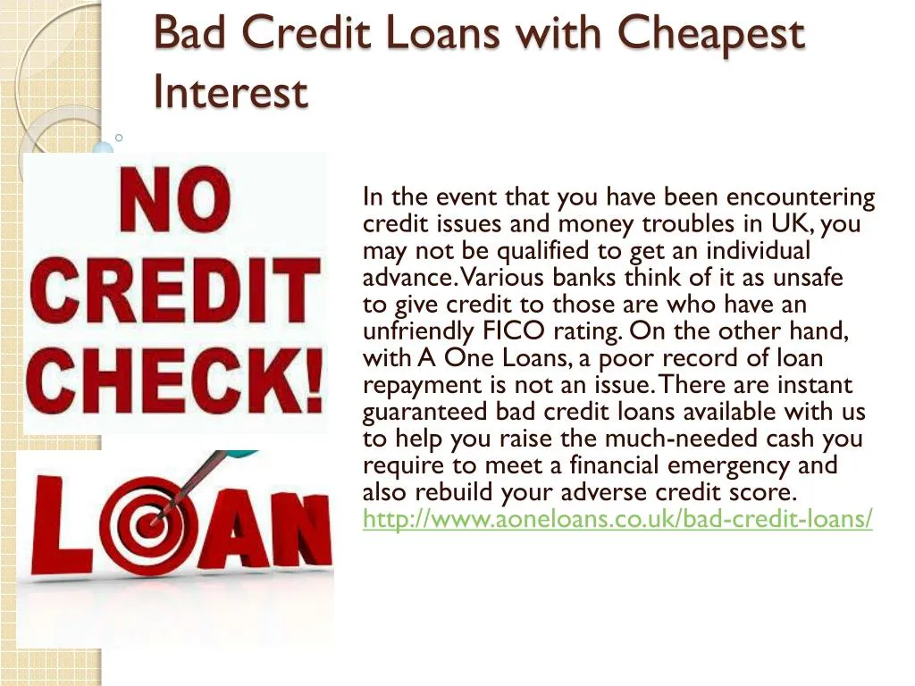 bad credit loans with cheapest interest
