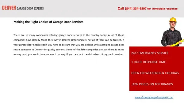 Garage Door Inspection and Repair in Denver