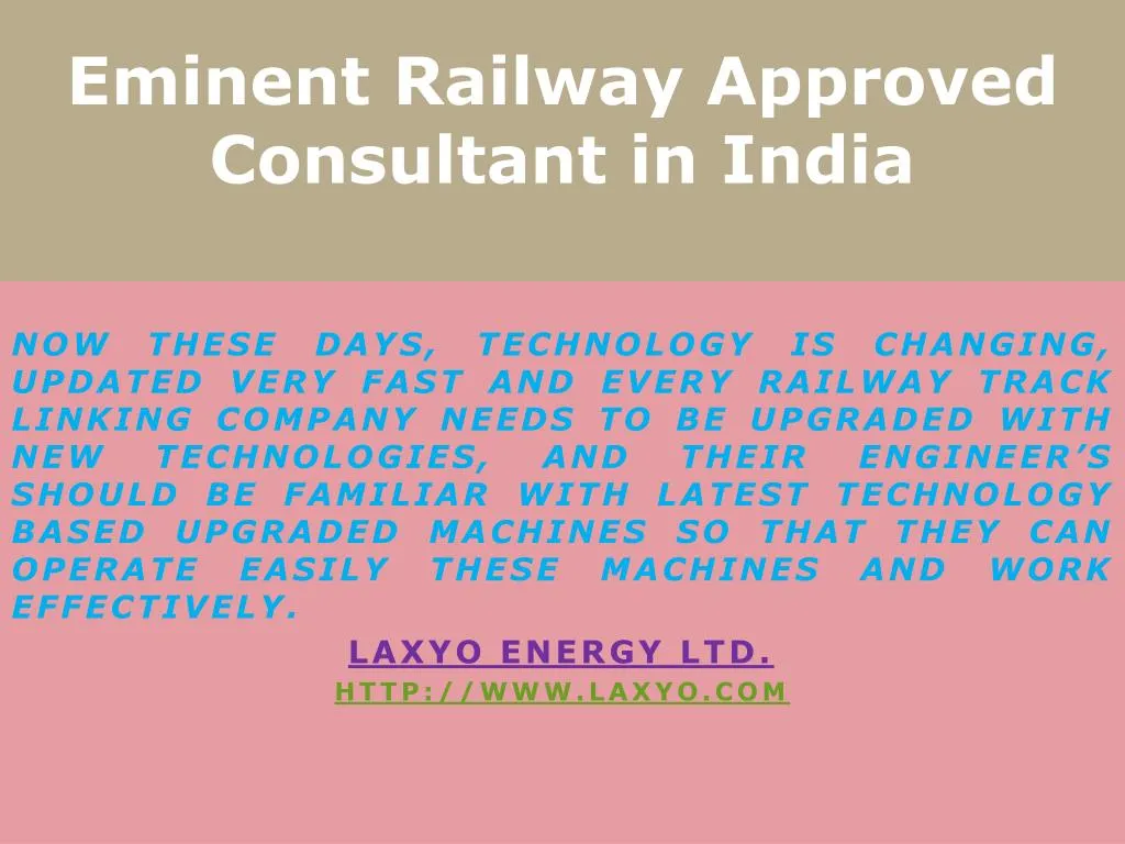 eminent railway approved consultant in india