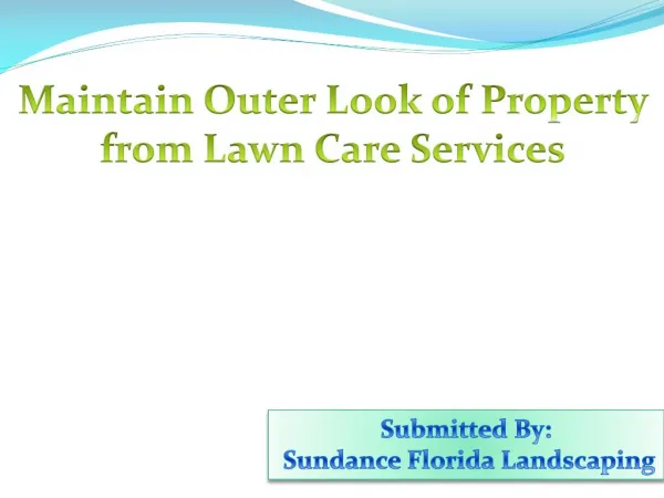 Maintain Outer Look of Property from Lawn Care Services