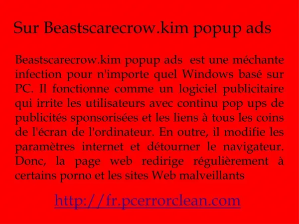 Enlever Beastscarecrow.kim popup ads