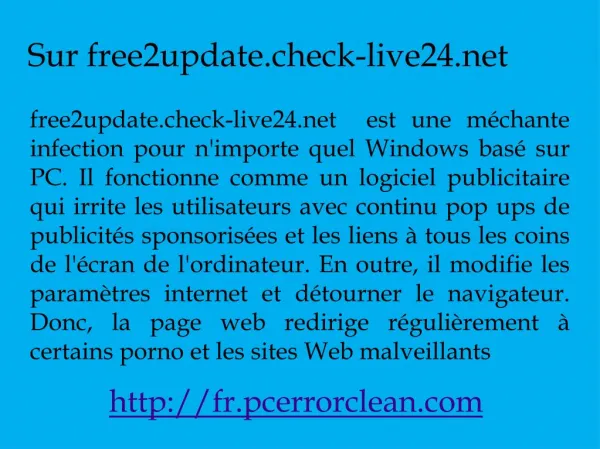 Enlever free2update.check-live24.net