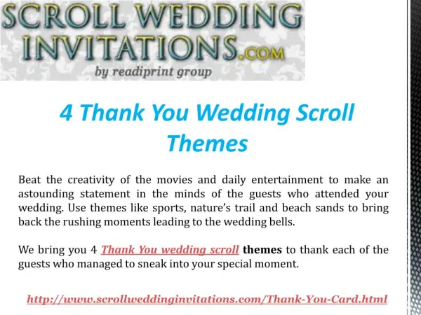 4 Thank You Wedding Scroll Themes