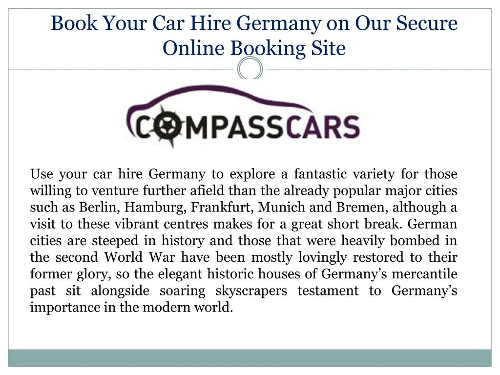 book your car hire germany on our secure online booking site