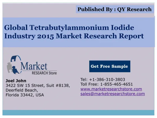 Global Tetrabutylammonium Iodide Industry 2015 Market Analys