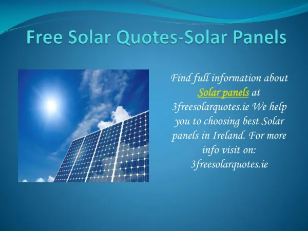 Best Solar Panels in Ireland