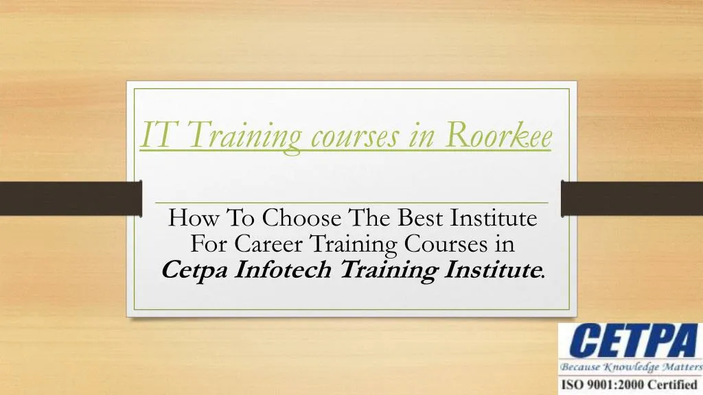 it training courses in roorkee