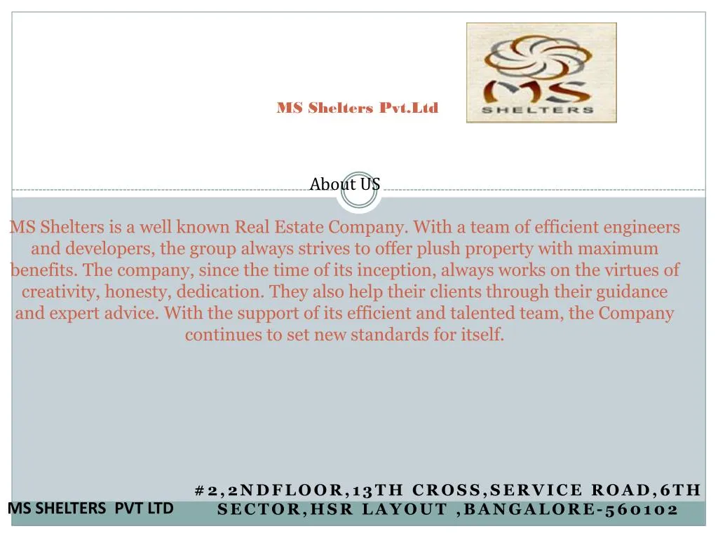 2 2ndfloor 13th cross service road 6th sector hsr layout bangalore 560102