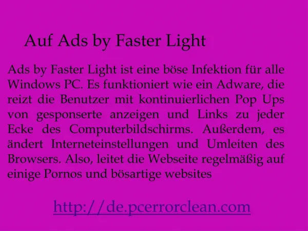 Entfernen Ads by Faster Light