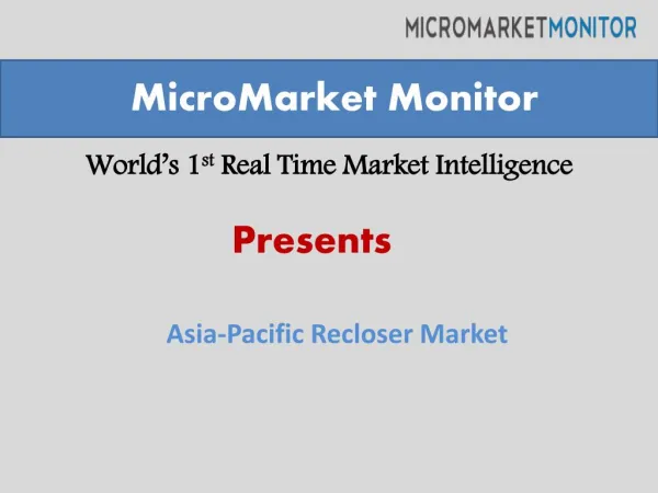 Asia-Pacific Recloser Market