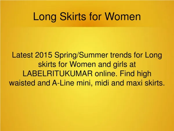 Long Skirts for Women