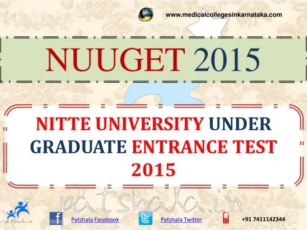 NUUGET 2015 MBBS ENTRANCE EXAM 2015
