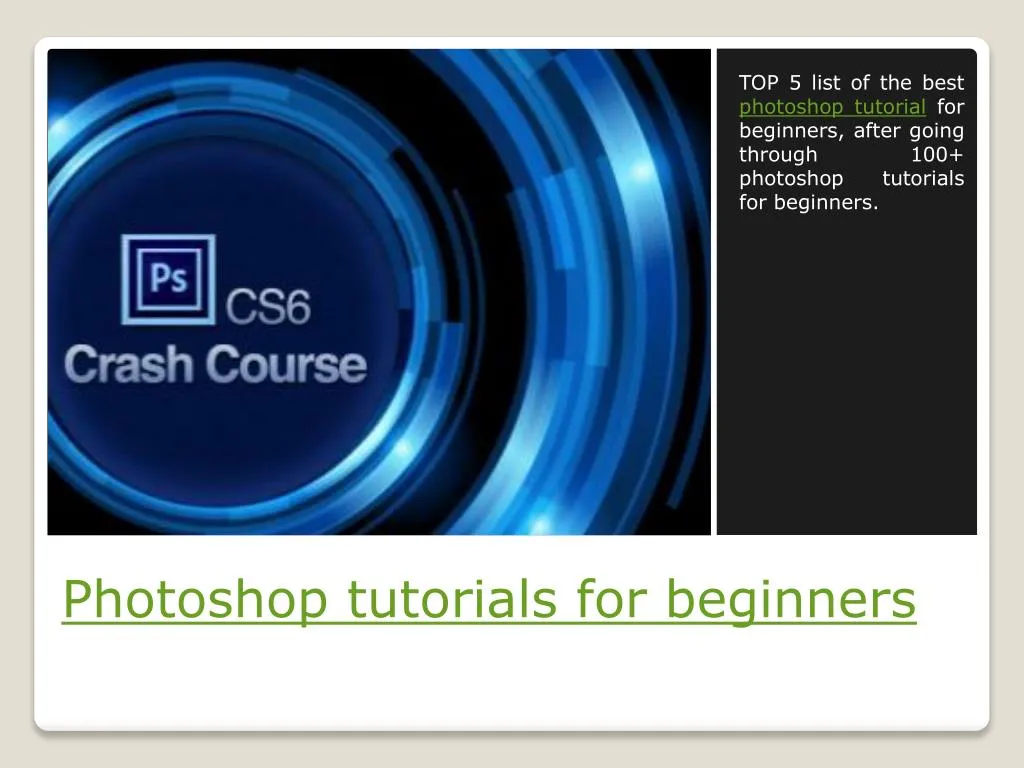 photoshop tutorials for beginners