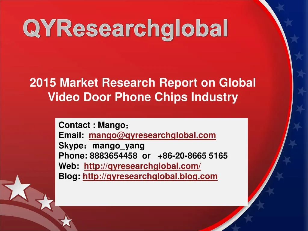 2015 market research report on global video door phone chips industry