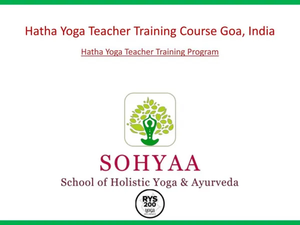 Hatha Yoga Teacher Training Course Goa India