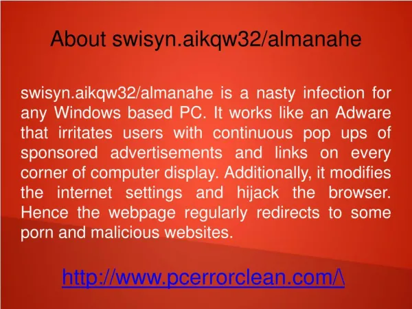 Remove swisyn.aikqw32/almanahe: eradicate it permanently