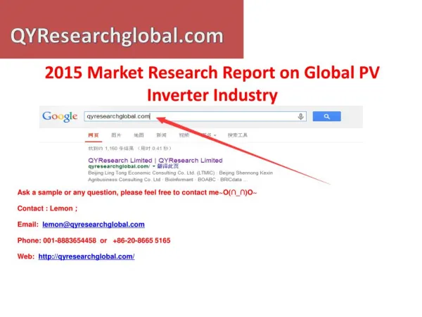 Global PV Inverter Industry QYResearch Market Research Repor