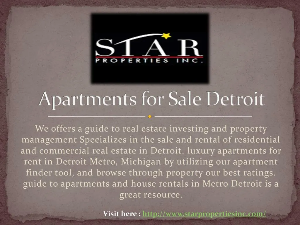 apartments for sale detroit