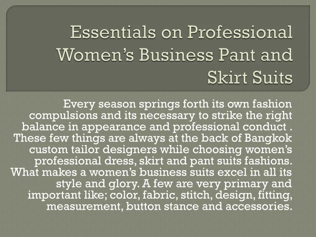 essentials on professional women s business pant and skirt suits