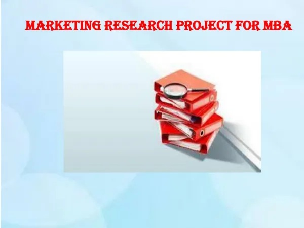 Marketing research project for MBA