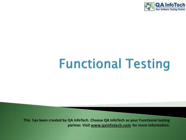 funcional testing powerpoint from QA InfoTech