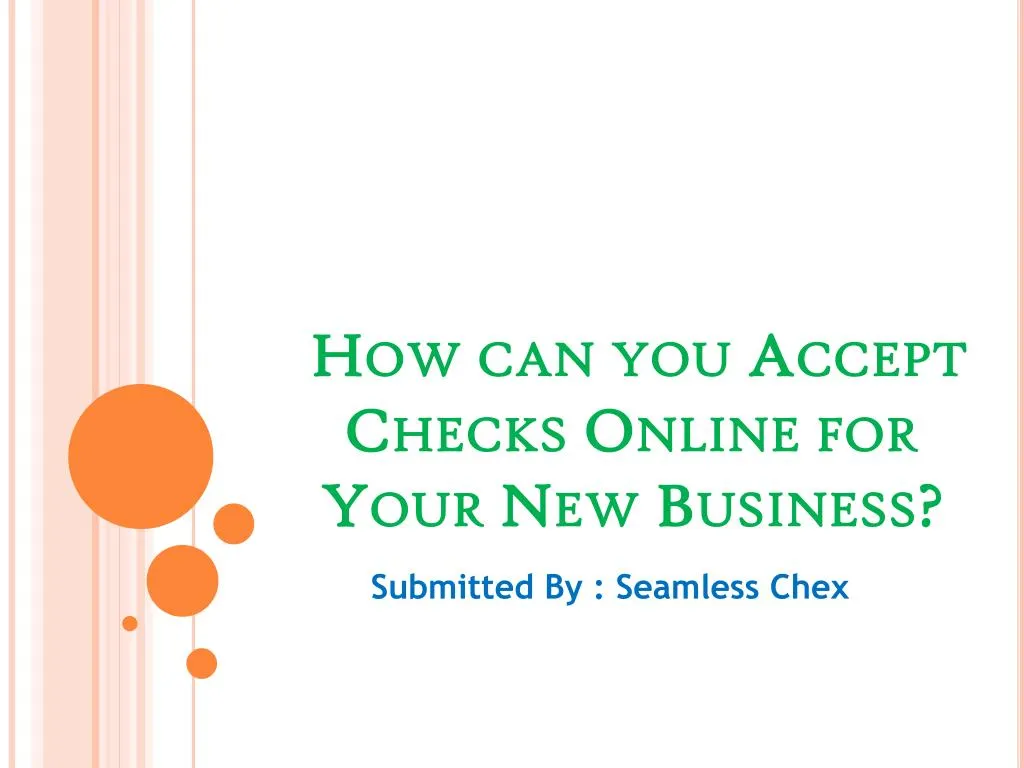 how can you accept checks online for your new business