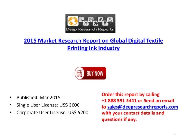Global Digital Textile Printing Ink Industry by Specificatio