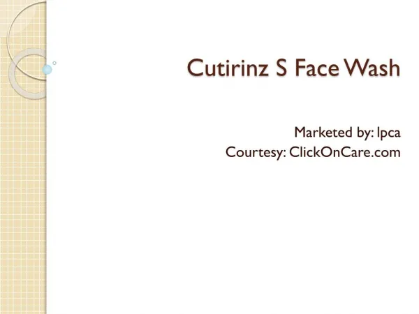 Cutirinz S Face Wash Online in India