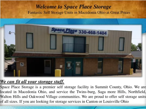 Fantastic Self Storage Units in Macedonia Ohio