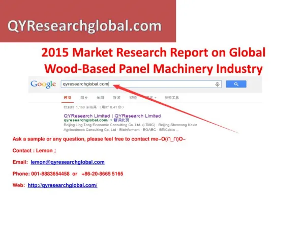 QYResearch-2015 Market Research Report on Global Wood-Based
