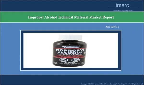 Global Isopropyl Alcohol Market | Prices, Trends