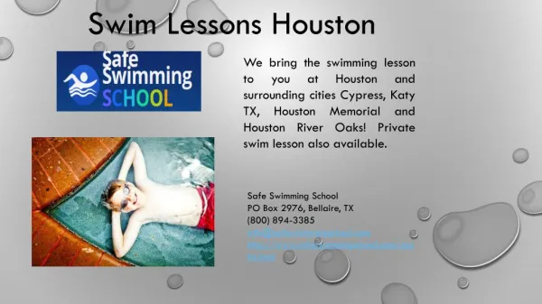 Private Swim School Lessons Houston