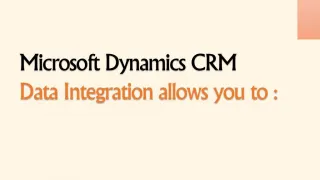 Microsoft Dynamics CRM Data Integration