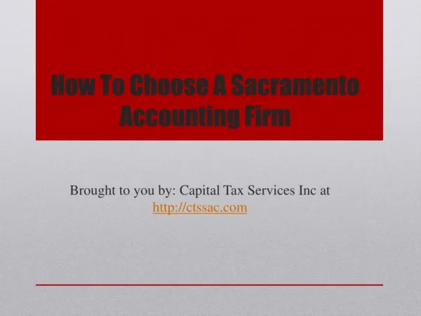 How To Choose A Sacramento Accounting Firm